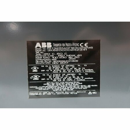 Abb ABB FET3251A0P1B3C0H2M5 PROCESSMASTER HART 100-230V-AC MAGNETIC FLOW METER FET3251A0P1B3C0H2M5
